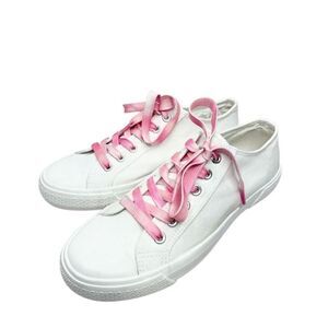 BP Canvas Sneakers‎ Size 6.5 White Pink Lace Up Casual Shoes